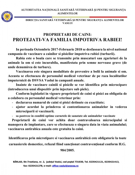 Campanie de informare DSVSA Vaslui