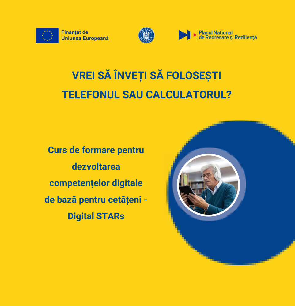 Cursuri gratuite de dezvoltare a competențelor digitale de bază în perioada noiembrie 2025 - aprilie 2026 la Biblioteca Comunală Găgești