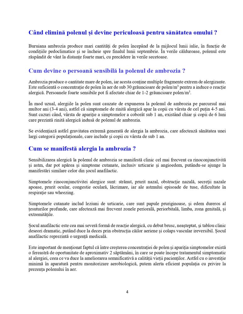Ambrozia (prezentare și combatere)