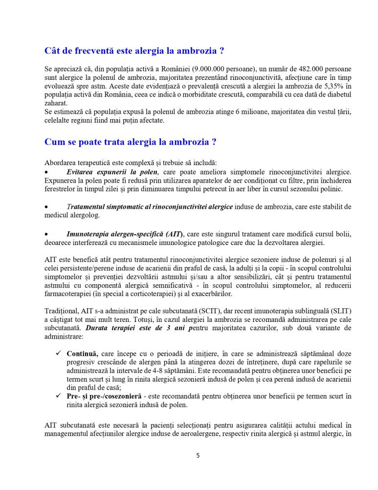 Ambrozia (prezentare și combatere)