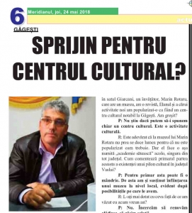 Interviu preluat din ziarul Meridianul nr. 20, 24 mai 2018