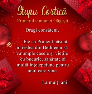 Mesajul domnului primar Costică Stupu, cu ocazia Sărbătorilor de iarnă