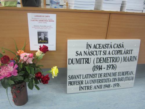 19 mai 2024 - Lansare de carte Profesorul universitar doctor Dumitru (Demetrio) Marin (1914-1976)